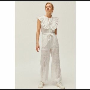 Urban Outfitters white jumpsuit button up